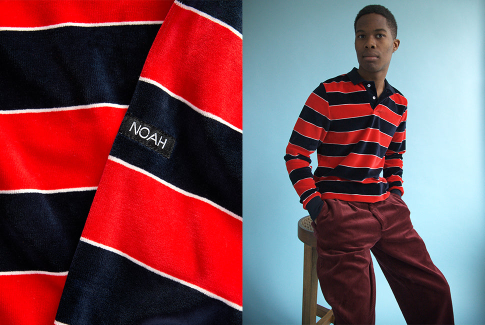 In Detail: Velour Stripe Polo Pullover - Cover