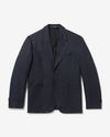 Noah - Herringbone Linen Sack Jacket - Black - Swatch