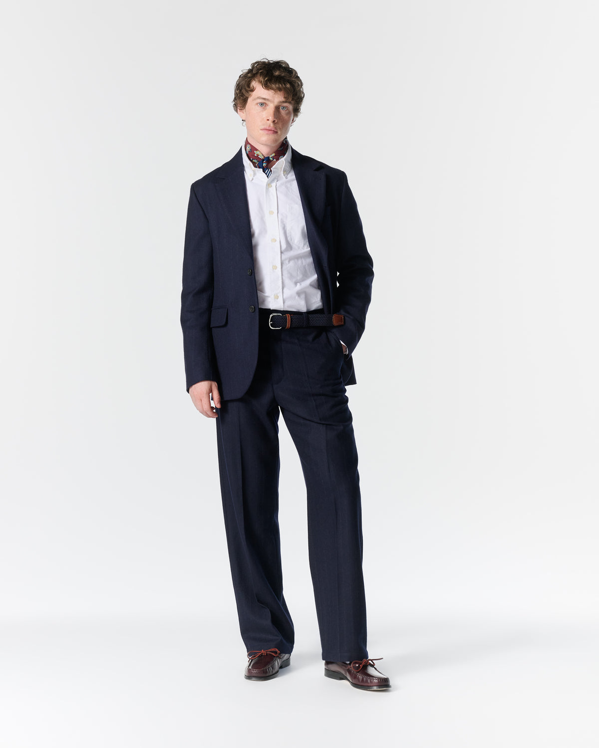 Single-Breasted Chalk Stripe Wool Jacket