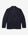 Noah - Single-Breasted Chalk Stripe Wool Jacket - Navy - Swatch