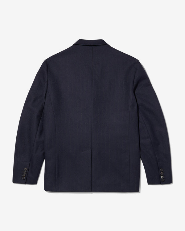Noah - Single-Breasted Chalk Stripe Wool Jacket - Detail