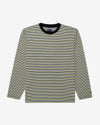 Noah - Long Sleeve Striped Top - White/Black/Lime - Swatch