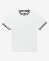 Noah - Striped Rib Pique Ringer - White/Navy - Swatch