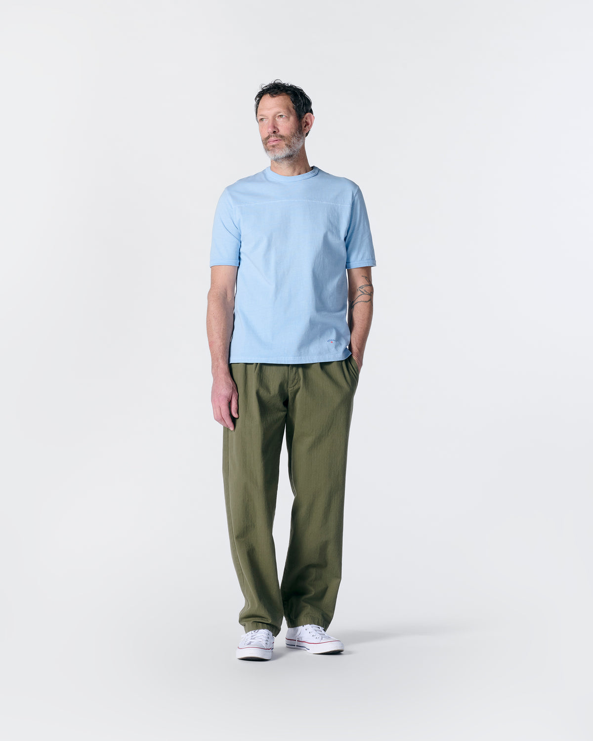 Classic Double-Pleat Herringbone Pant