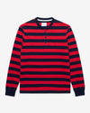 Noah - Rugby Henley - Navy / Dark Red - Swatch