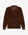 Noah - Velour Long Sleeve Polo - Brown - Swatch