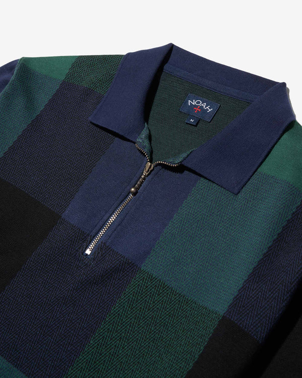 Noah - Buffalo Plaid Zip Polo - Detail