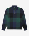 Noah - Buffalo Plaid Zip Polo - Green / Navy / Black - Swatch