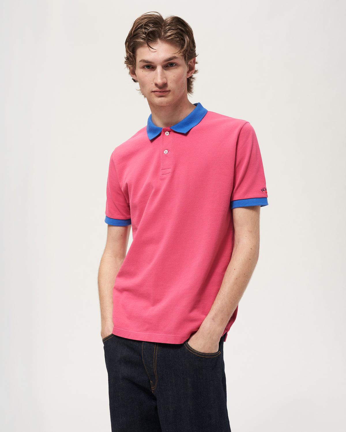 Contrast Collar Pique Polo
