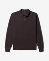 Noah - Long Sleeve Pique Polo - Dark Brown - Swatch