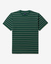 Noah - Striped Pointelle Tee - Forest Green - Swatch