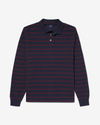 Noah - Long Sleeve Pique Polo - Navy/Red - Swatch