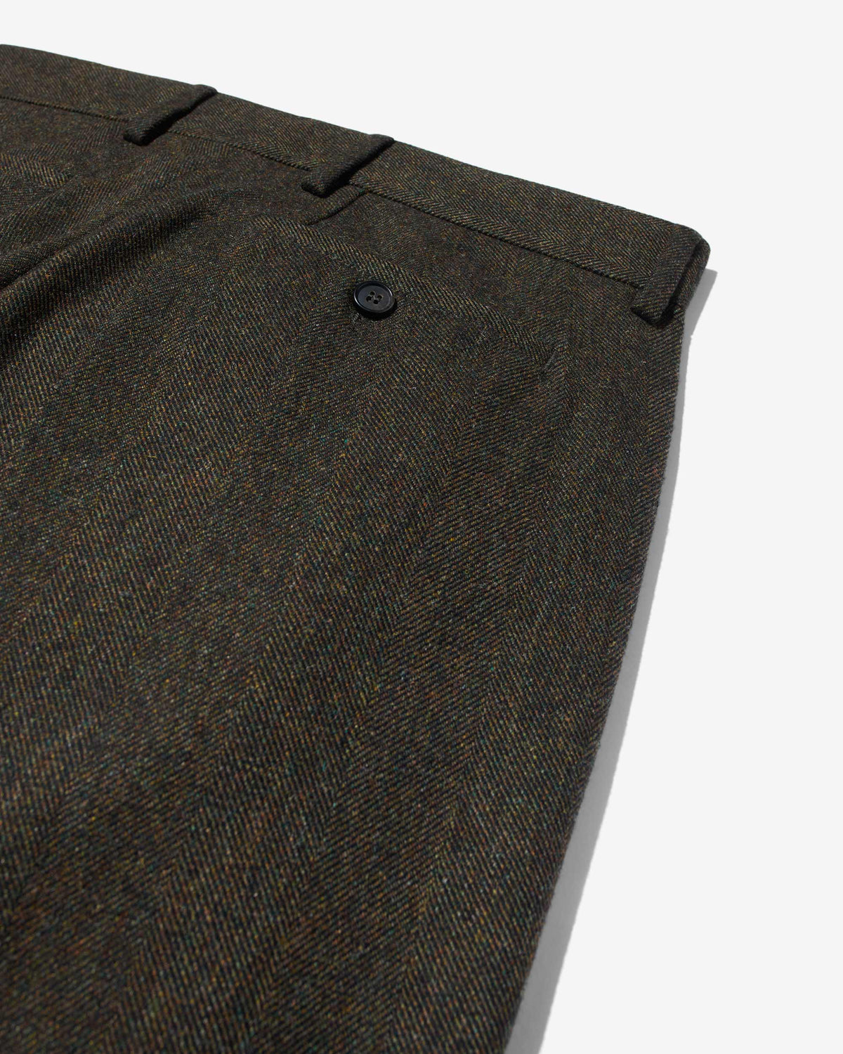 Wool Herringbone Double-Pleat Trouser