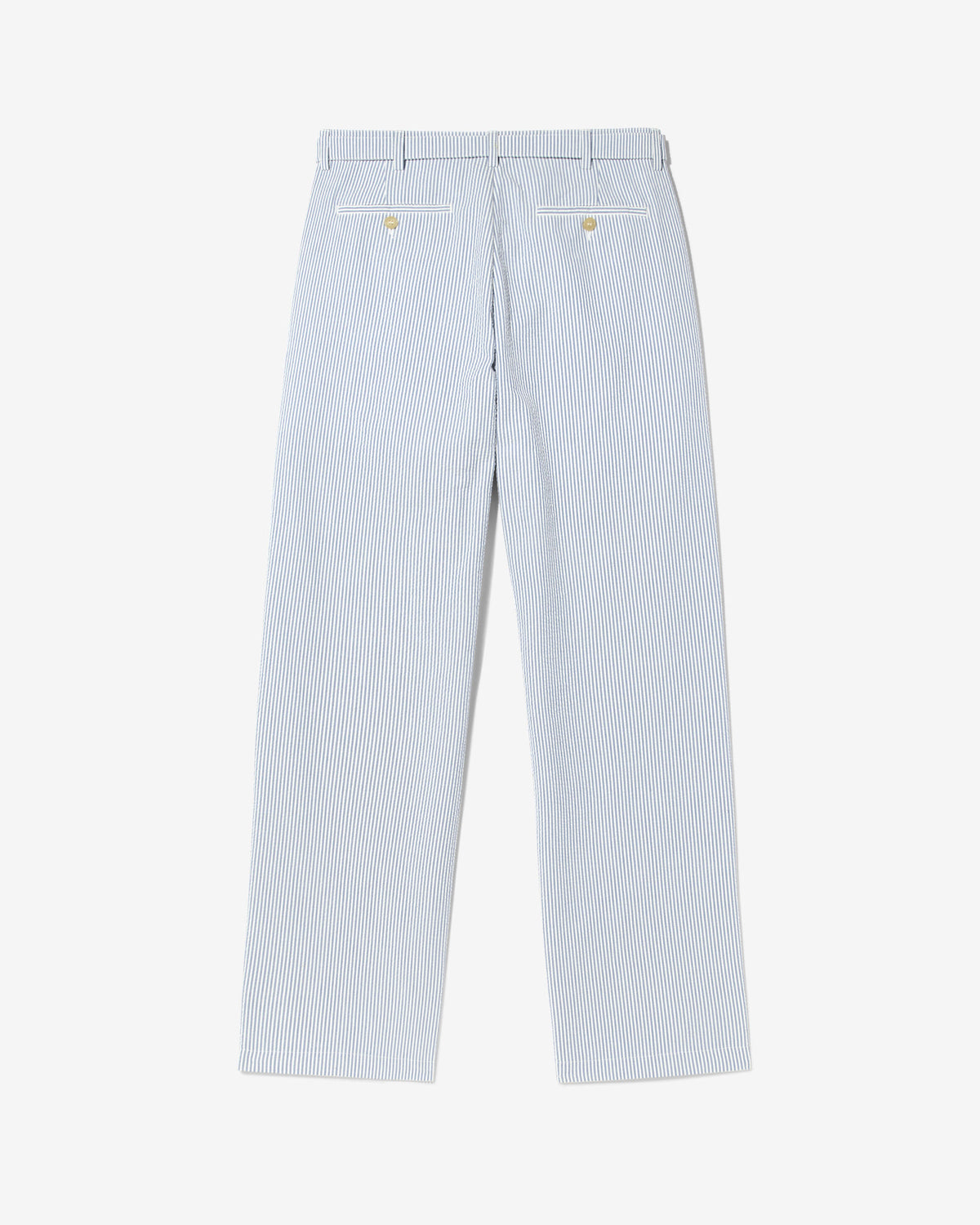 Seersucker Belted Single-Pleat Trousers
