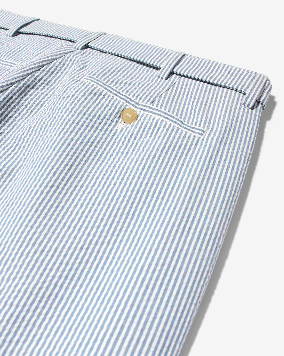 Seersucker Belted Single-Pleat Trousers