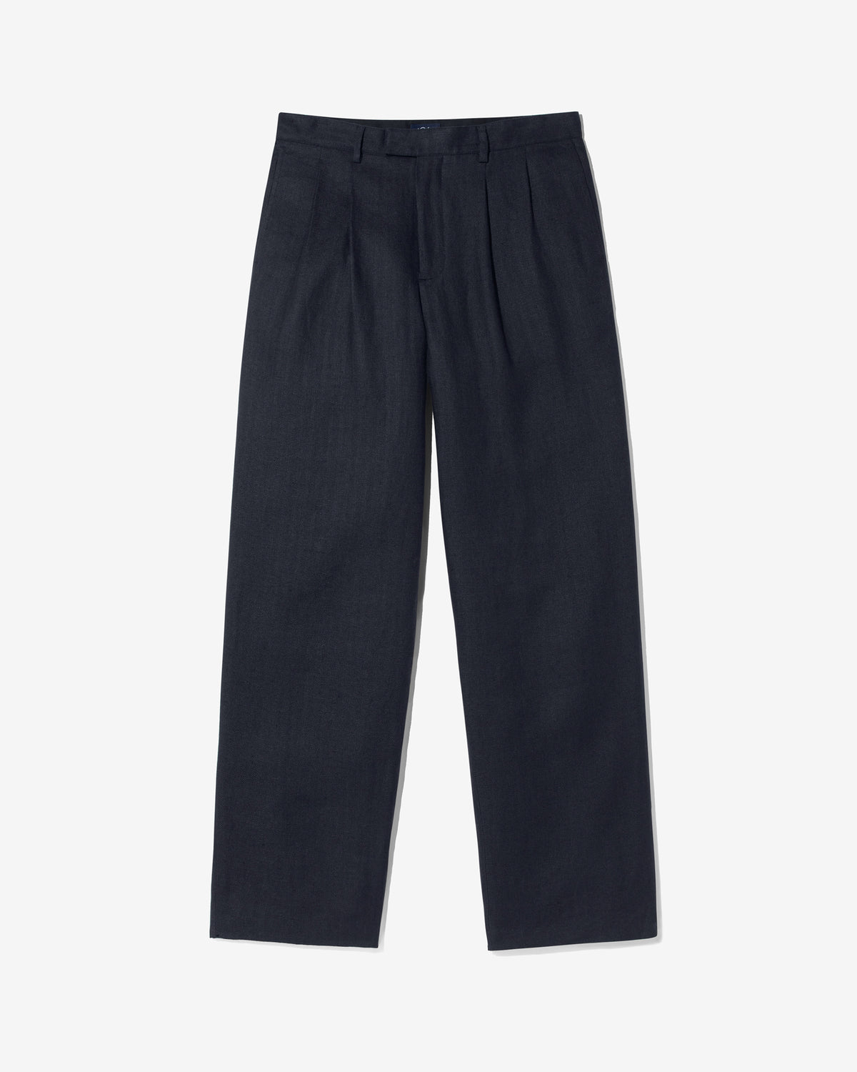 Double-Pleat Herringbone Linen Trousers