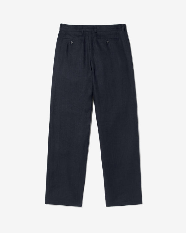 Noah - Double-Pleat Herringbone Linen Trousers - Detail
