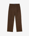 Noah - Double-Pleat Wool Herringbone Trousers - Brown Herringbone - Swatch