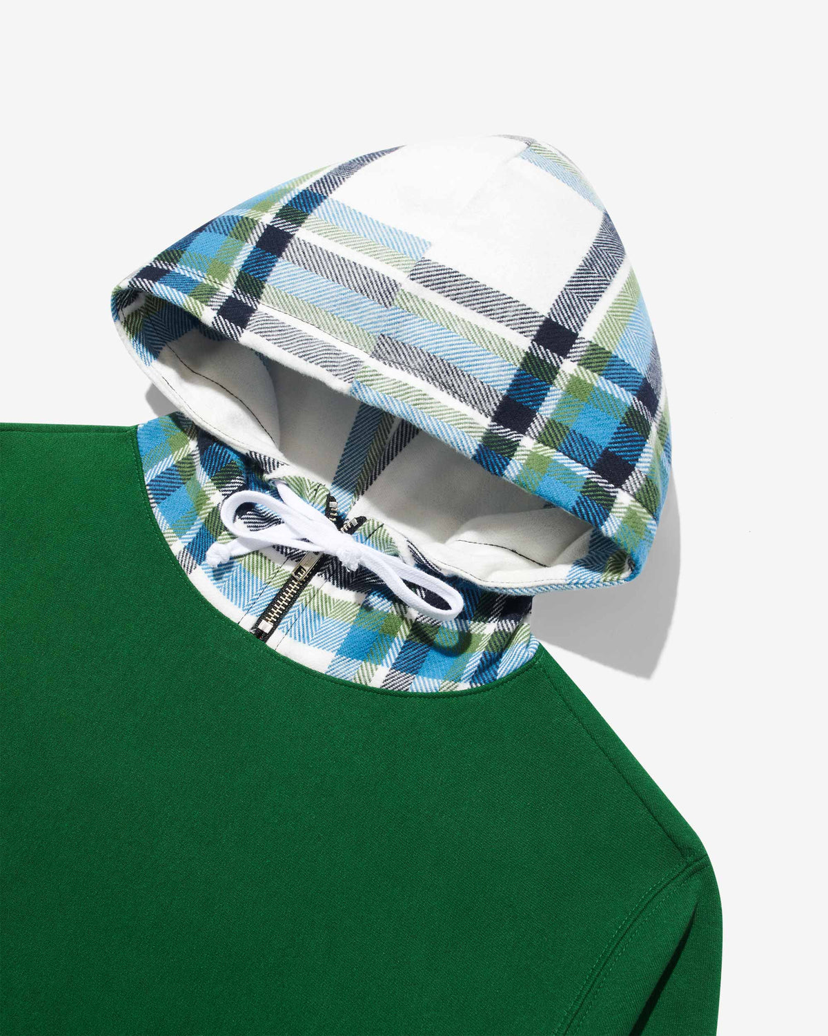 Flannel Hood Sweatshirt