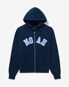 Noah - Arch Appliqué Zip-Up Hoodie - Navy - Swatch