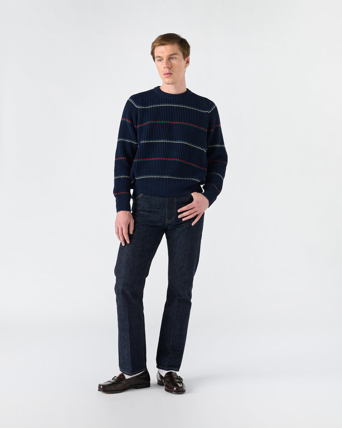 Striped Shaker Sweater