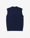 Noah - Cotton Cable Sweater Vest - Navy - Swatch