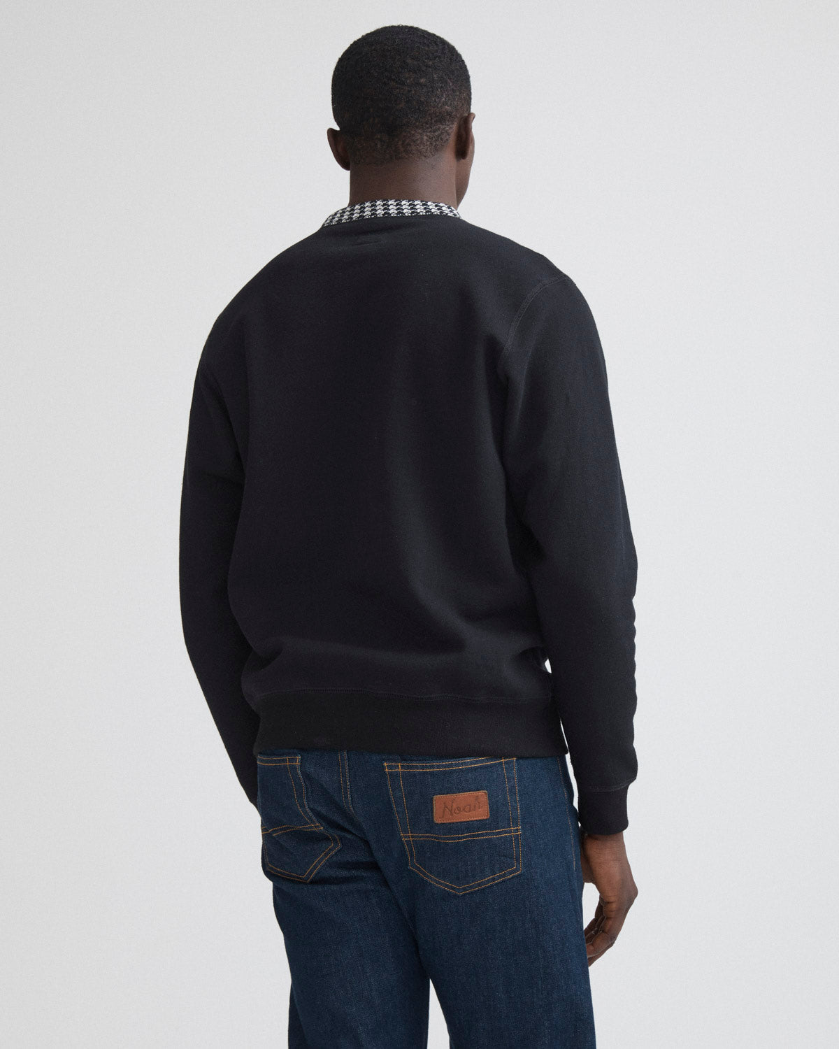 Houndstooth Collar Crewneck