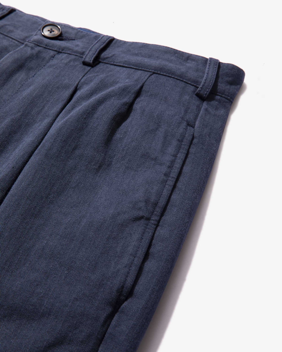 Classic Double-Pleat Herringbone Pant