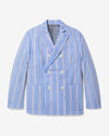 Noah - Double-Breasted Poplin Jacket - Blue/White - Swatch